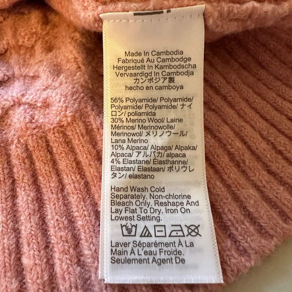 J. Crew Dusty Rose Cable Knit Mock Neck Sweater | Size Small - Picture 9 of 9